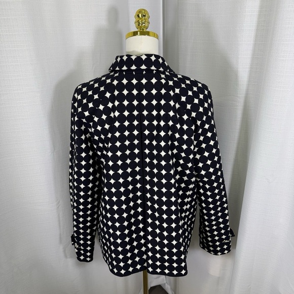 NEW Talbots Jackie Fit Polka Dot Blazer Jacket 100% Cotton Womens Size 14 Preppy - Picture 4 of 14